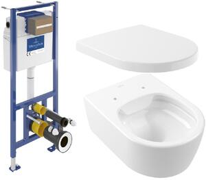 Set vas WC Villeroy & Boch Avento 5656R001, cadru încastrat Villeroy & Boch ViConnect 92099600, 9M77C101