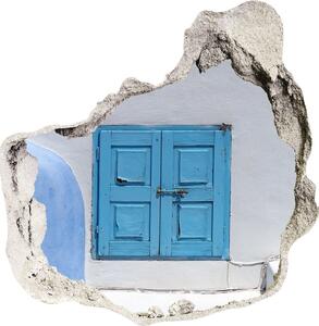 Autocolant 3D gaura cu priveliște Santorini, Grecia