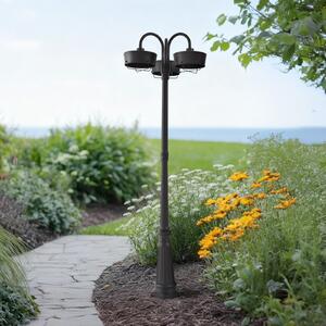 PRIOS Lumină exterioară LED Thorus, 204 cm, negru, 3 becuri, IP44, Negru, Aluminiu, Modern