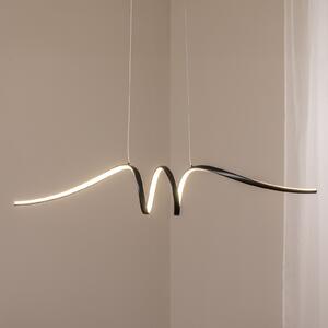 Milagro Lighting Lampă suspendată LED Loop, metal, negru-crom, 4.000 K, Negru, Camera de zi / sufragerie, Metal, Modern