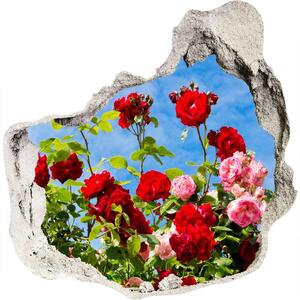 Autocolant un zid spart cu priveliște trandafiri sălbatici