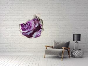 Autocolant 3D gaura cu priveliște trandafiri mov