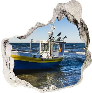 Autocolant 3D gaura cu priveliște Barcă cu pânze pe mare