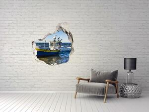 Autocolant 3D gaura cu priveliște Barcă cu pânze pe mare