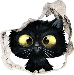 Fototapet 3D gaură în perete Ilustrarea unei pisici
