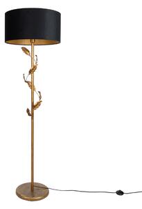 Lampă de podea aurie cu abajur negru și interior auriu 50cm - Linden