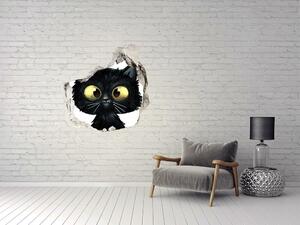 Fototapet 3D gaură în perete Ilustrarea unei pisici