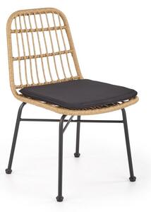 Scaun de gradina Hilda, lemn natural / negru