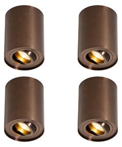 Set de 4 spoturi moderne de plafon bronz închis rotative și înclinabile - Rondoo Up
