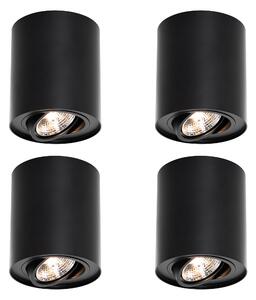 Set de 4 spoturi moderne negre reglabile AR70 - Rondoo Up