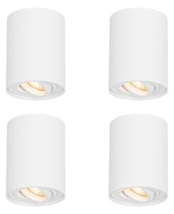 Set de 4 spoturi moderne de plafon albe, rotative și înclinabile - Rondoo Up