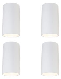 Set de 4 spoturi moderne albe montate la suprafață 5,5 cm GU10 50 mm - Tuba