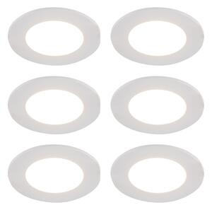 Set de 6 spoturi încastrate albe, inclusiv LED, cu 3 trepte de intensitate luminoasă, IP65 - Blanca