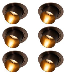 Set de 6 spoturi încastrate moderne bronz închis rotunde înclinabile - Installa