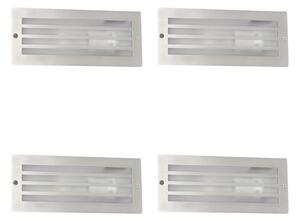 Set de 4 spoturi încastrate moderne din oțel IP44 - Hurricane