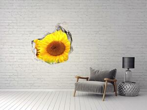 Fototapet un zid spart cu priveliște Floarea soarelui
