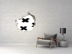 Autocolant de perete gaură 3D pata alb-negru