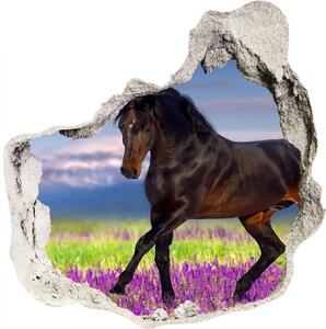 Autocolant autoadeziv gaură Un cal într-un câmp de lavandă