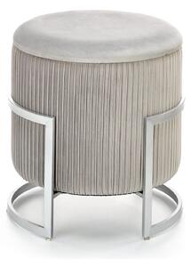 Taburet CRICKET, stofa catifelata gri deschis, cu spatiu depozitare, 4