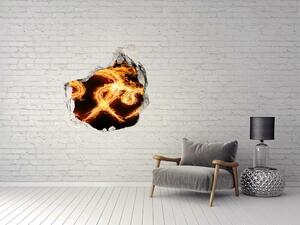 Autocolant gaură 3D inima de foc