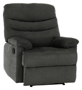 Fotoliu recliner LAMBERT, gri/negru, stofa catifelata/metal, 86x99/162
