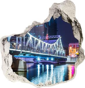 Autocolant 3D gaura cu priveliște Shanghai pod