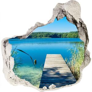 Autocolant de perete gaură 3D Pier pe lac