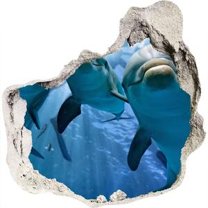 Autocolant autoadeziv gaură trei delfini
