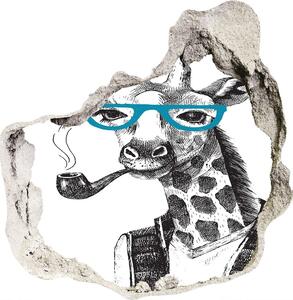 Autocolant 3D gaura cu priveliște ochelari Giraffe
