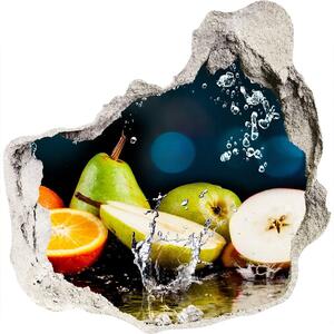 Fototapet 3D gaură în perete Fructele si apa