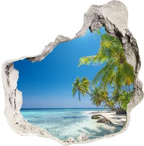 Autocolant 3D gaura cu priveliște plaja Maldive