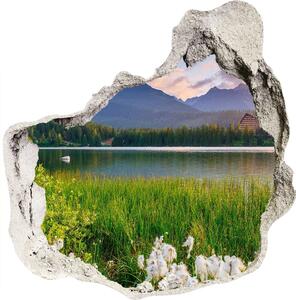 Fototapet 3D gaură în perete Lacul în munți