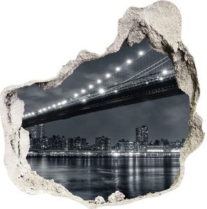Autocolant 3D gaura cu priveliște Podul Brooklyn