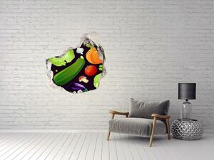 Fototapet un zid spart cu priveliște legume colorate