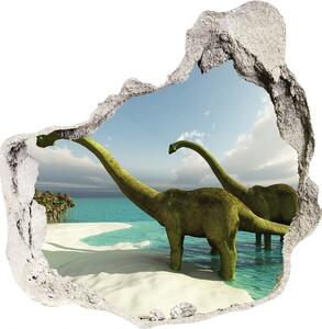 Autocolant un zid spart cu priveliște Dinozauri pe plajă