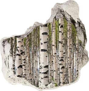 Autocolant gaură 3D pădurea de mesteacăn