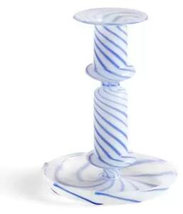 Flare Stripe Suport pentru Lumânări Milk Medium Blue - HAY