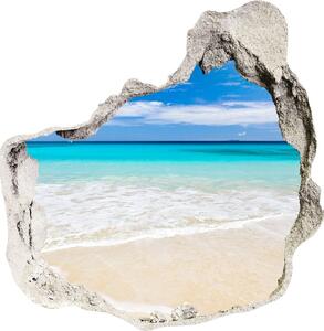 Autocolant 3D gaura cu priveliște plaja tropicala