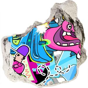 Autocolant gaură 3D graffiti