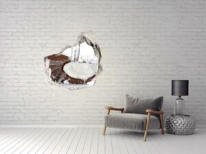 Fototapet 3D gaură în perete nucă de cocos