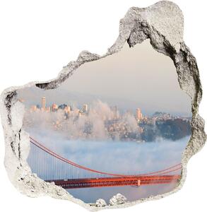 Fototapet 3D gaură în perete Podul din San Francisco