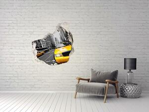 Autocolant 3D gaura cu priveliște New York taxiuri
