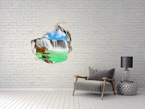 Fototapet 3D gaură în perete caramida Cascade