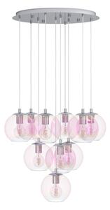 Eglo 901922 - Lustru suspendat pe cablu ARISCANI, 10 x E27, 60 W, 230 V, crom lucios/sticlă clară
