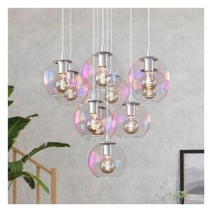 Eglo 901922 - Lustru suspendat pe cablu ARISCANI, 10 x E27, 60 W, 230 V, crom lucios/sticlă clară