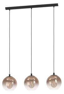 Eglo 901924 - Lustru suspendat pe cablu ARISCANI 3xE27/60W/230V negru/bej/fumuriu