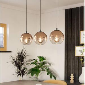 Eglo 901924 - Lustru suspendat pe cablu ARISCANI 3xE27/60W/230V negru/bej/fumuriu