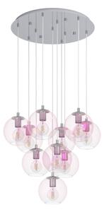 Eglo 901922 - Lustru suspendat pe cablu ARISCANI, 10 x E27, 60 W, 230 V, crom lucios/sticlă clară
