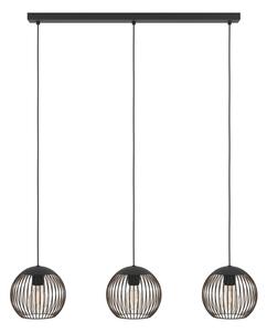 Eglo 901869 - Lustră suspendată pe cablu ALMANZORA, 3xE27/60W/230V, neagră