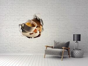 Autocolant de perete gaură 3D Cafea într-o ceașcă